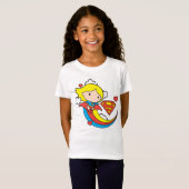 T-Shirt Chibi Supergirl volant arc-en-ciel (Devant entier)