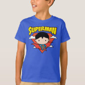 T-shirt Chibi Superman Polka Dot Shield et nom (Devant)