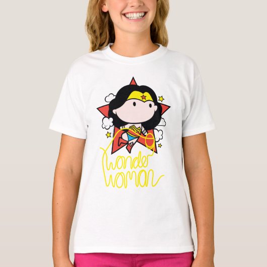 T-shirt Chibi Wonder Woman Voler Avec Lasso (Devant)