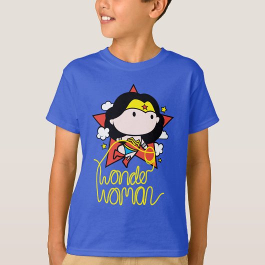 T-shirt Chibi Wonder Woman Voler Avec Lasso (Devant)