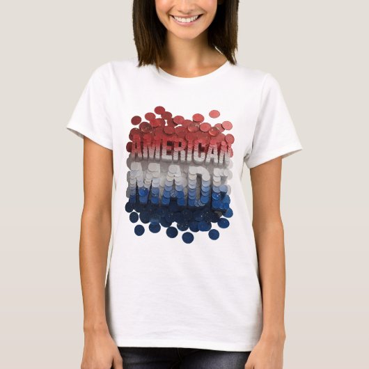 T-shirt Chic Argent FAIT EN AMÉRIQUE Conception Graphique (Devant)