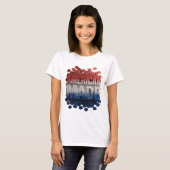 T-shirt Chic Argent FAIT EN AMÉRIQUE Conception Graphique (Devant entier)