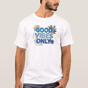T-shirt Chic Bleu DESIGN ARTISTIQUE BONNES VIBES UNIQUEMEN