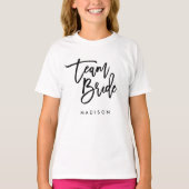 T-shirt Chic Brush tendance noir Script Team Bride (Devant)