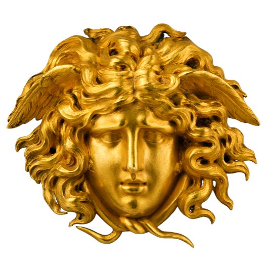 T-shirt Chic Elegant Or Français Medusa Haute Couture