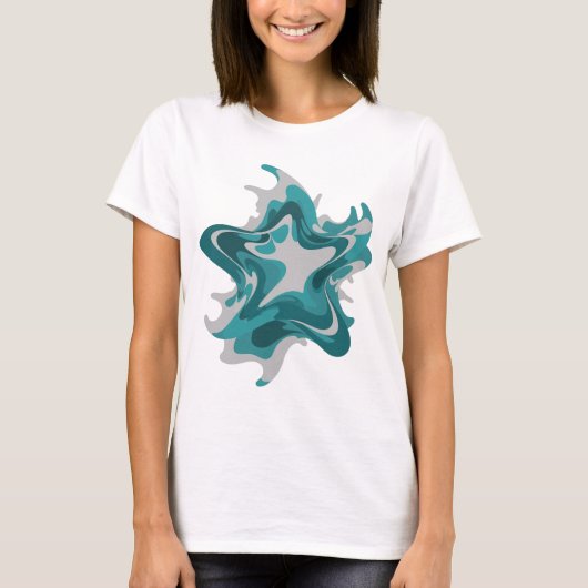 T-shirt Chic Gris ART ABSTRAIT Design Moderne (Devant)