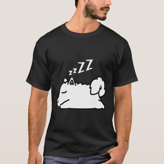 T-shirt Chic Husky Chien Chien Chiot Sleeping (Devant)