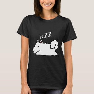 T-shirt Chic Husky Chien Chien Chiot Sleeping