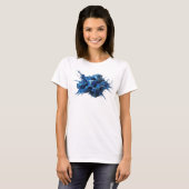 T-shirt Chic Navy Cubes Abstraits Graphisme (Devant entier)