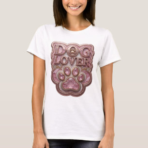 T-shirt Chic Or DOG LOVER Texte Art 3D