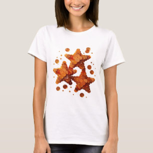 T-shirt Chic Orange ÉTOILES DORÉES Design Audacieux