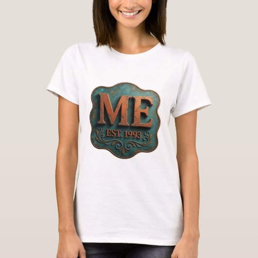 T-shirt Chic Orange ME EST 1993 Conception Graphique (Devant)