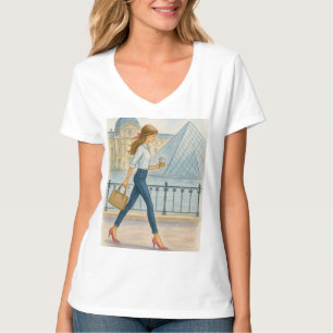 T-shirt Chic Paris Girl by The Louvre