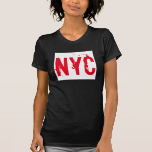 T-shirt Chic Red sur Black New York City Shirt, NYC tendan