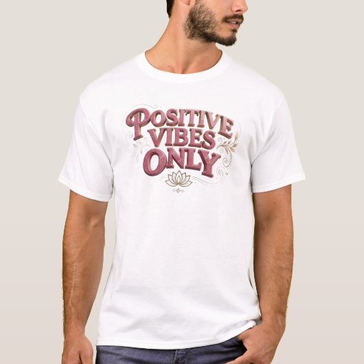 T-shirt Chic Rose POSITIVITÉ SEULEMENT Impression Créative (Devant)