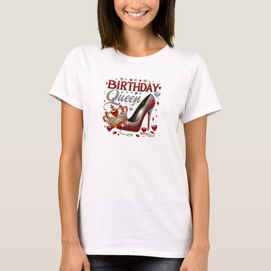 T-shirt Chic rouge or et argent parties scintillant annive (Devant)