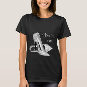 T-shirt Chic Silver High Heel Shoe