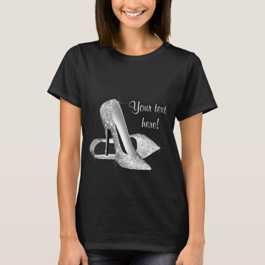 T-shirt Chic Silver High Heel Shoe (Devant)