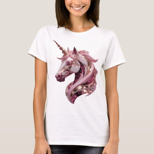 T-shirt Chic Silver LICORNE Art de texte 3D (Devant)
