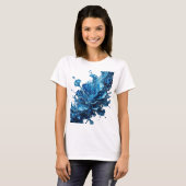 T-shirt Chic Tee Bleu FLEURS D'EAU Déclaration (Devant entier)