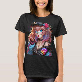 T-SHIRT CHICA ANIME MILLY Q AGRADECIENDO A SUS SEGUIDORES