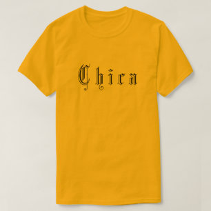 T-shirt Chica Gothique Lettrine Slogan de Film