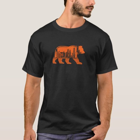 T-shirt Chicago Downtown City Skyline Illinois Pride Pullo (Devant)
