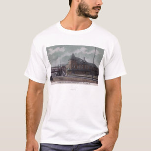 T-shirt Chicago et gare ferroviaire du nord-ouest