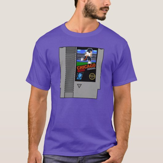 T-shirt Chicago Football 8 bit cartridge design (Devant)