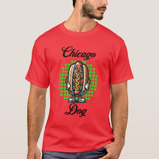 T-shirt Chicago Hot dog Retro Pop Art (Devant)