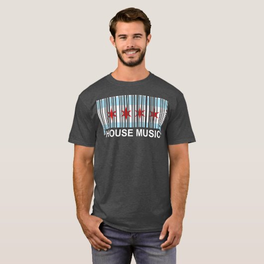 T-shirt Chicago House Music - Code Barcode EDM DJ Illinois (Devant entier)