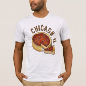 T-shirt Chicago IL Illinois Plat profond Pepperoni Pizza (Devant)
