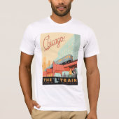 T-shirt Chicago, IL - Train "L" (Devant)