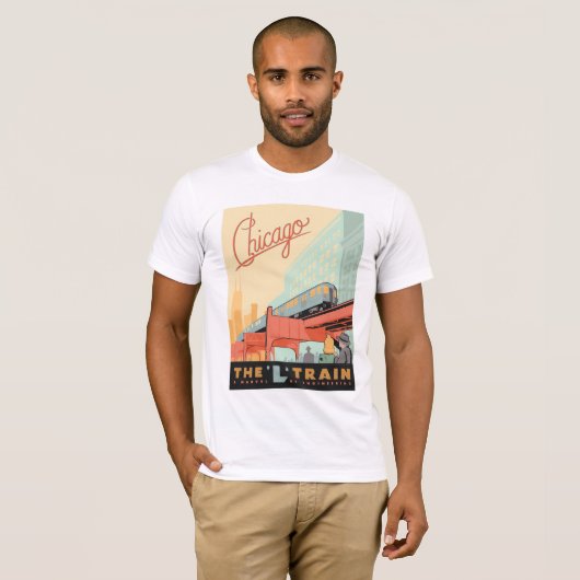 T-shirt Chicago, IL - Train "L" (Devant entier)
