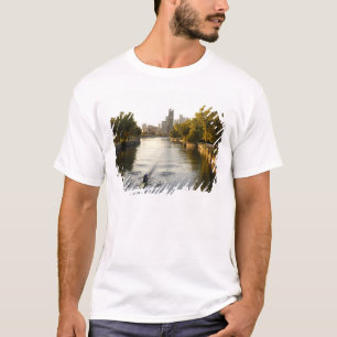 T-shirt Chicago, Illinois, rameurs dans la lagune du Linco