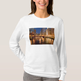 T-shirt Chicago, Illinois, Skyline et Chicago River au 2