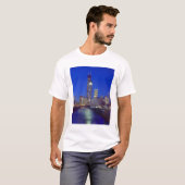 T-shirt Chicago, Illinois, Skyline la nuit avec Chicago (Devant entier)