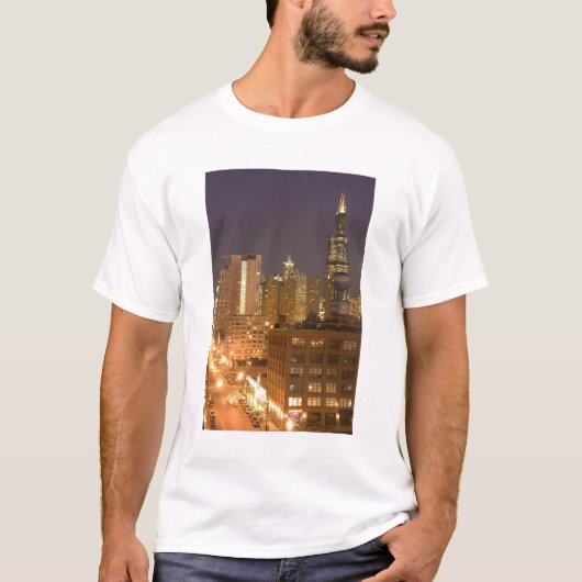 T-shirt Chicago, Illinois, vue panoramique depuis West Loo (Devant)