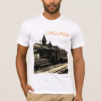 Chicago L 1950 Watercolor Sepia Photograph
