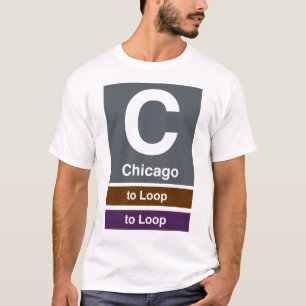 T-shirt Chicago L arrêt de Chicago de signe de train