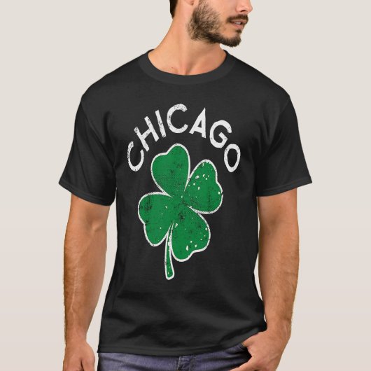 T-shirt Chicago Lucky C St Patrick's Day Distress (Devant)