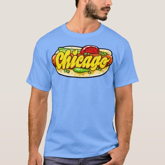 T-shirt Chicago maxwell st polonaise hot dog style (Devant)
