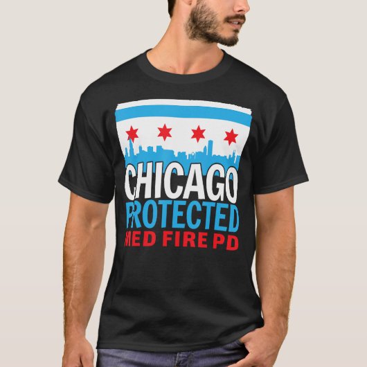 T-shirt Chicago Protected Fire PD, Chicago Souvenir (Devant)