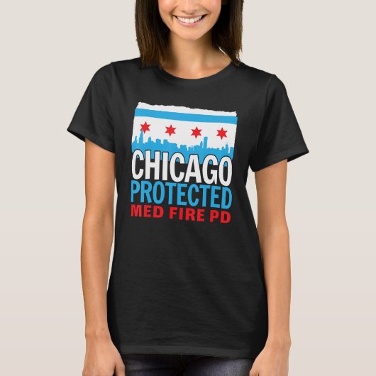 T-shirt Chicago Protected Fire PD, Chicago Souvenir (Devant)