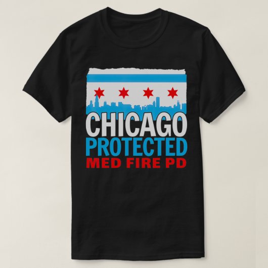 T-shirt Chicago Protected Fire PD, Chicago Souvenir (Design devant)