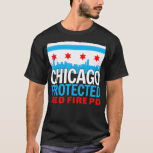 T-shirt Chicago Protected Fire PD, Chicago Souvenir
