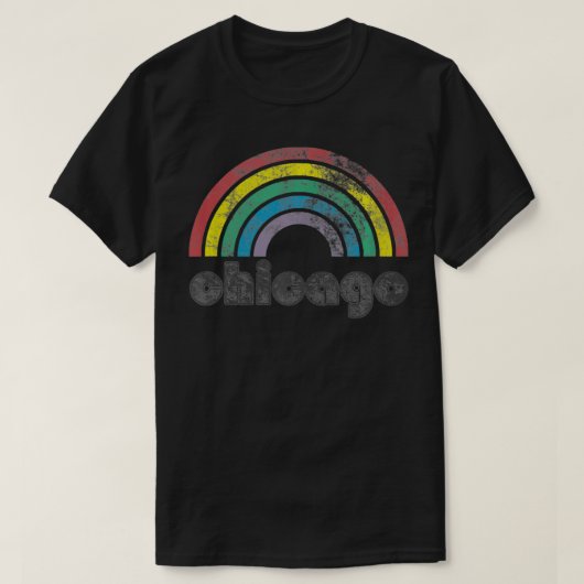 T-shirt Chicago Rainbow 70's 80's Style Retro Gay pride Me (Design devant)