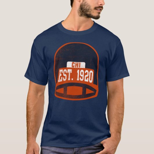 T-shirt Chicago Retro Throwback Football Helmet Oversized (Devant)