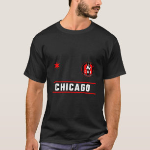 T-shirt Chicago Soccer Jersey - Mini Badge - Fire Red Deep