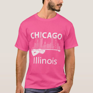 T-shirt Chicago Souvenir Hommes Illinois Cadeau Musique El